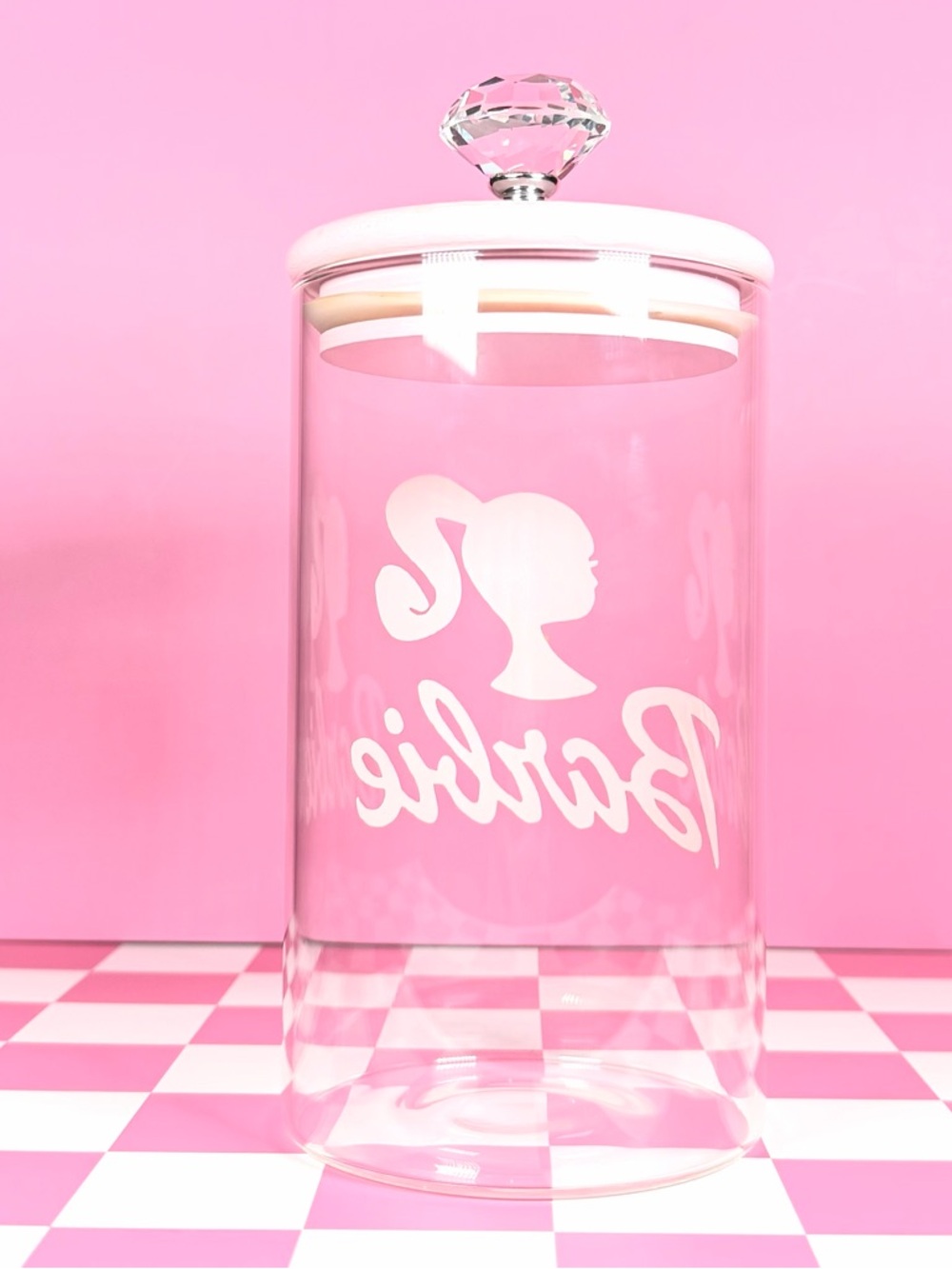 Barbie Logo Glass Storage Jar - Picture 2 of 3